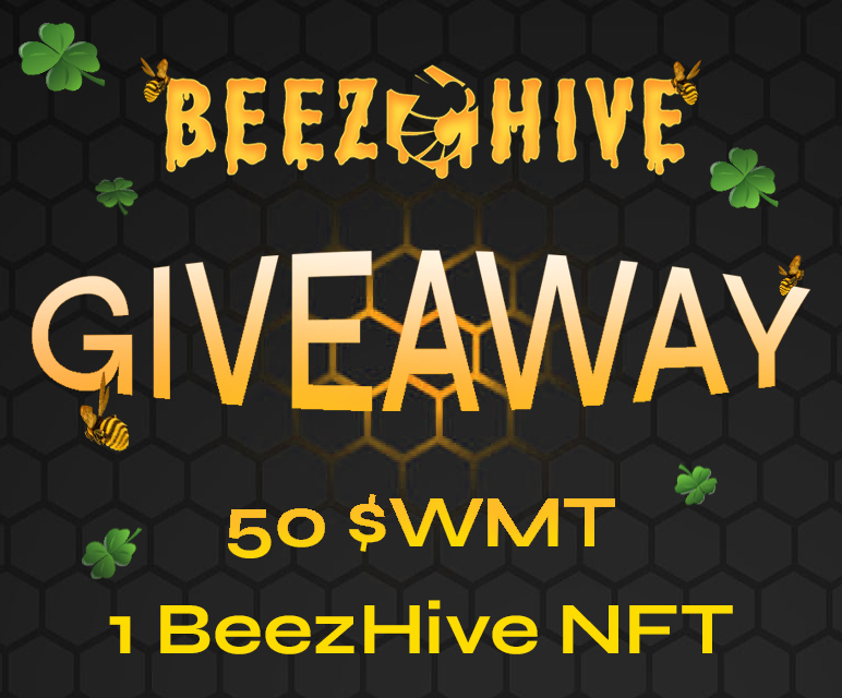 Give Away Time 🥳👀 To celebrate the up and coming @BeezHiveNFT mint we are giving away: 50 $WMT & 1 Beez NFT from the mint 🐝 Here are the rules: 1⃣ Must be following: @CloverNodes @BeezHiveNFT @CNFTBTC 2⃣ Like & Re-Post 3⃣ Tag 3 friends Winner announced within 48H ( May