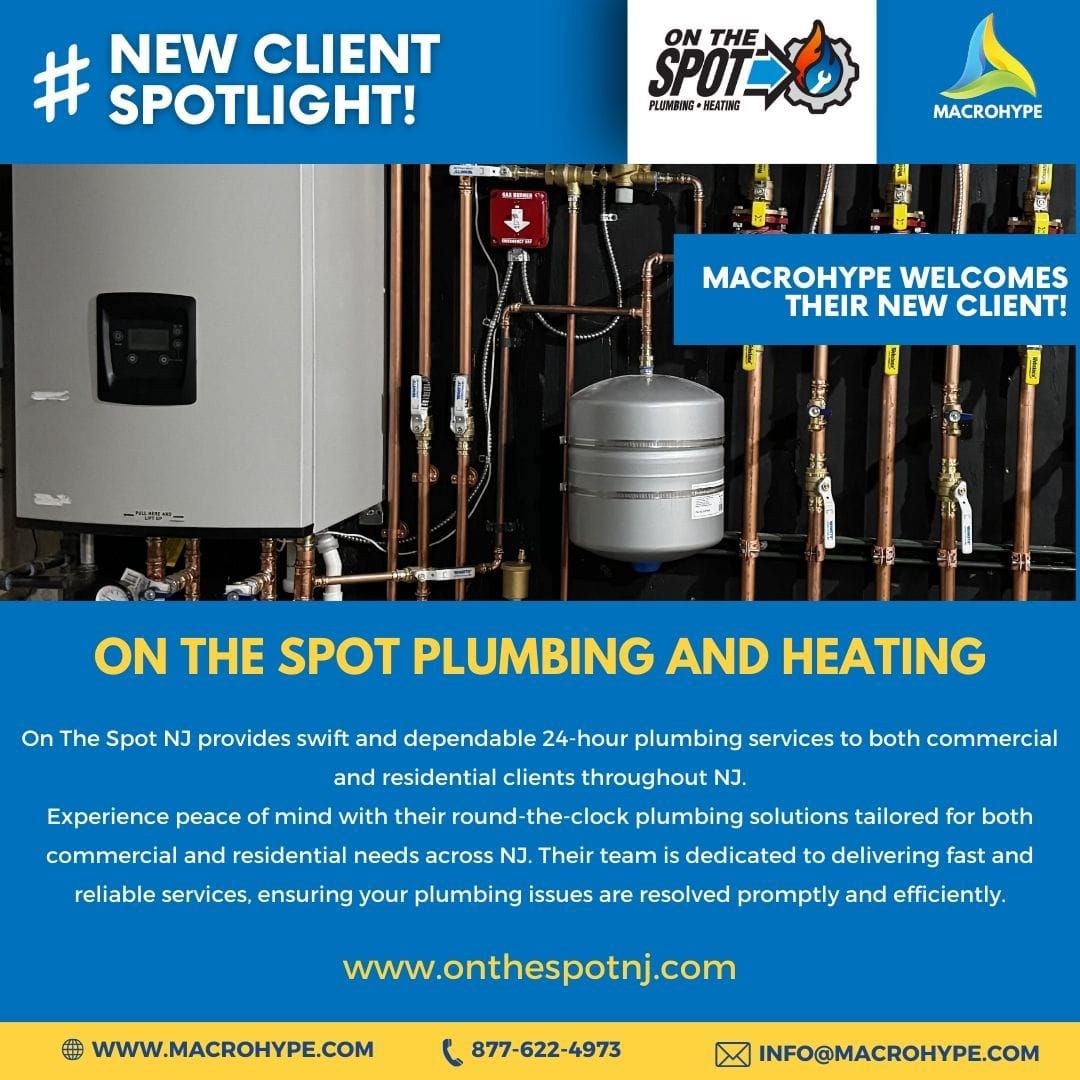 Welcoming On The Spot Plumbing and Heating to the MacroHype Family!

We're absolutely thrilled to announce the newest addition to our ever-growing list of fantastic clients – On The Spot Plumbing and Heating!

#DigitalMarketing #NewClient #digitalgrowth #MacroHype #OnlineSuccess