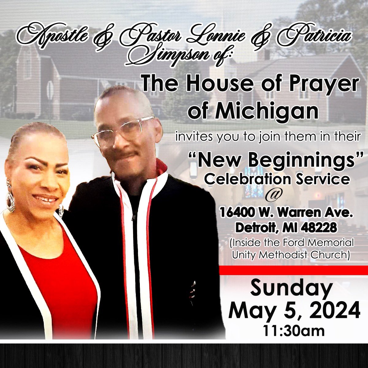 My twin brother, Lonnie, and his wife, Pat, are opening their new church Sunday in Detroit. My brother is the real deal. I’m so proud of him & so happy for them & all the people they’ll serve. New Beginnings start at 11:30 a.m. this Sunday at The House of Prayer of Michigan.🙏🏾