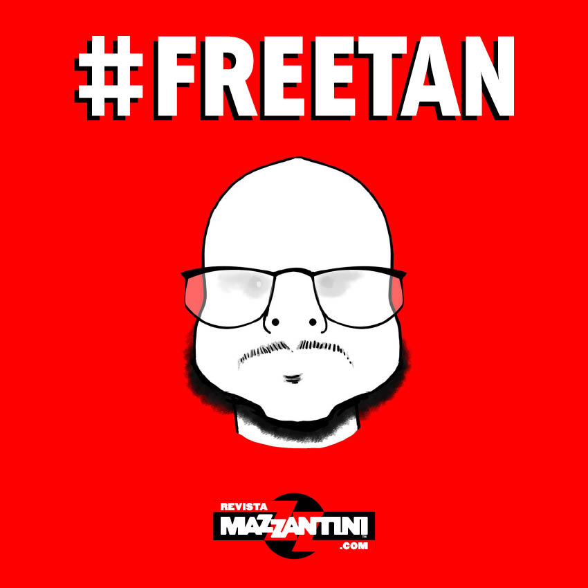 Mazzantinimag's tweet image. #Cuba La Seguridad del Estado, los chivas de la Fuerza Dirigente Superior de la Sociedad y del Estado (PCC), arrestó al periodista José Luis Tan Estrada el 26 de abril. Lo tienen en el Palacio del Abuso de la chivatería (más conocido por Villa Marista) #FREETAN Dibujo: Garrincha.