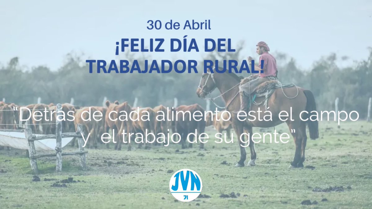 30 de abril | Se conmemora el día del trabajador rural, hacemos llegar un saludo a todos aquellos que trabajan el campo día a día