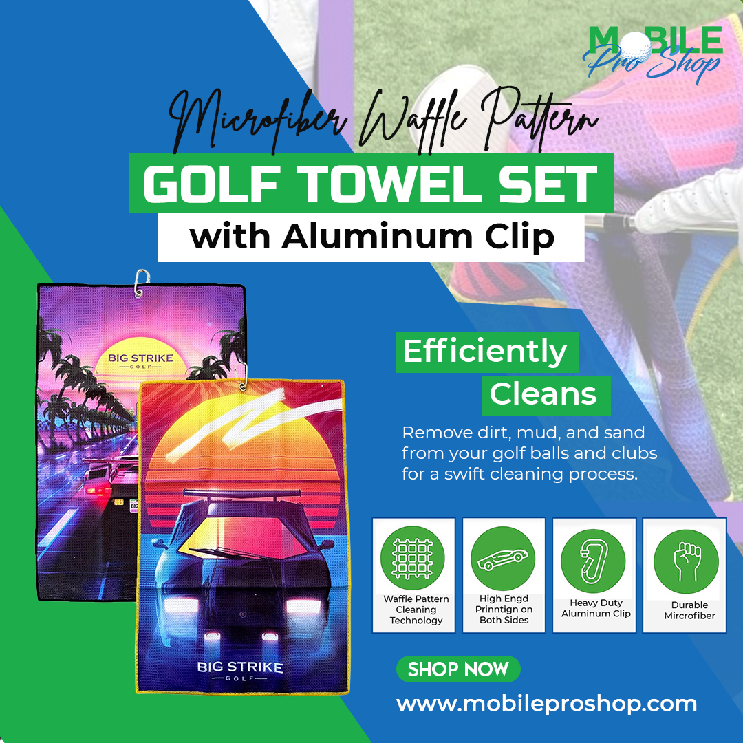 Big Strike Golf - 2 Pack Golf Towel Set. Microfiber Waffle Pattern Golf Towels. Super Absorbent. Quick Dry. Perfect for Cleaning Golf Balls and Clubs. Stylish Designs. Retro Lambo Set!
#BigStrike #GolfGear #GolfEssentials #GolfAccessories #GolfTowel #MicrofiberTowel