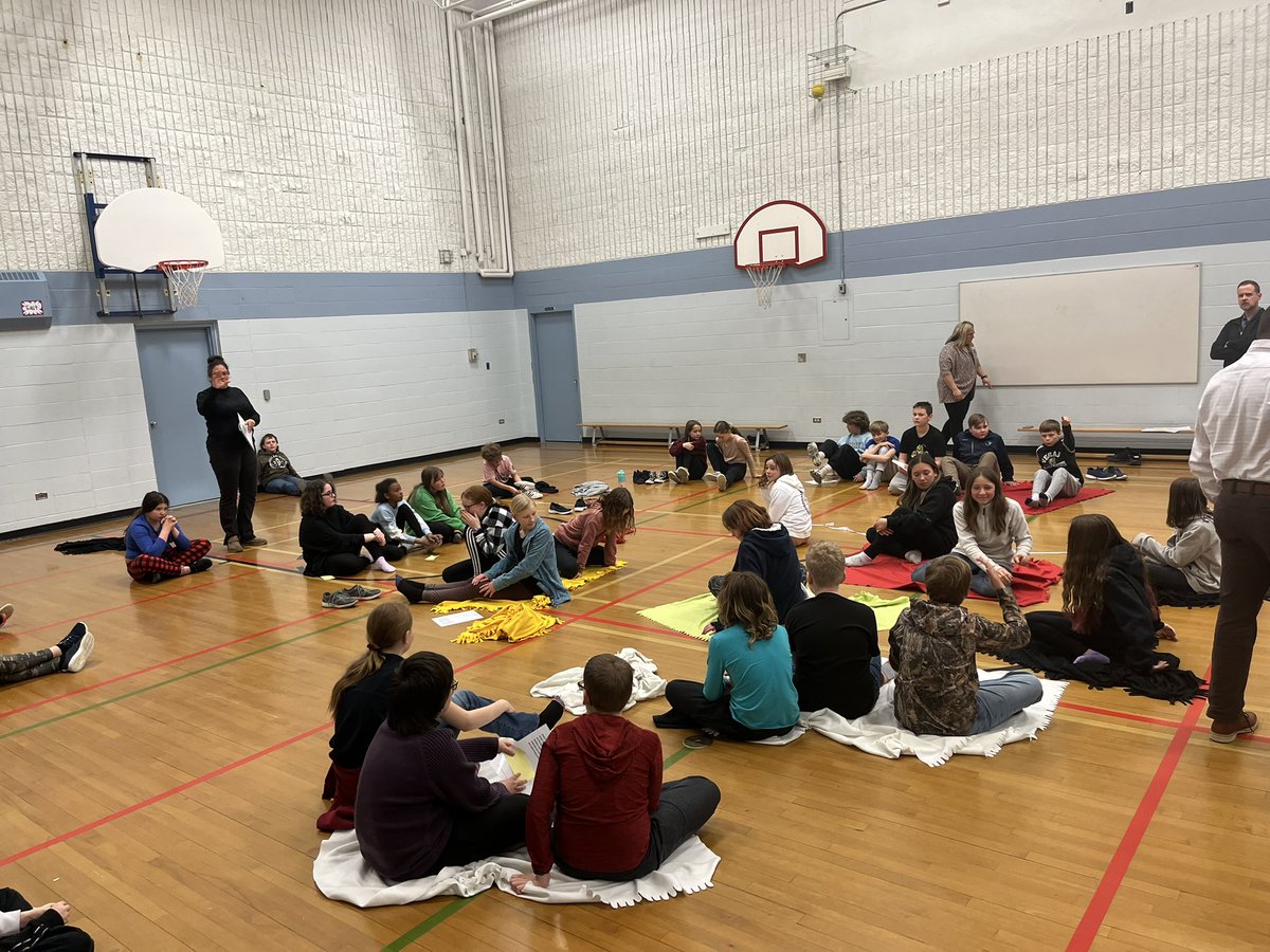 Blanket Exercise with grade 6 start to finish. Thanks to Leaha Atcheynum for coming to share her stories and help facilitate this exercise. @LamontLions @eips