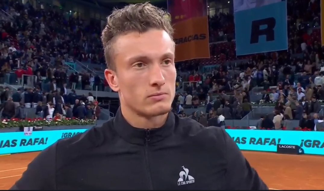 Jiri Lehecka after beating Rafa Nadal in his final match in Madrid: “You played fearless tennis against the greatest clay court player of all time. Is this how you pictured it in your dreams?” Jiri: “it’s amazing. For me to share the court with such a legendary player is a