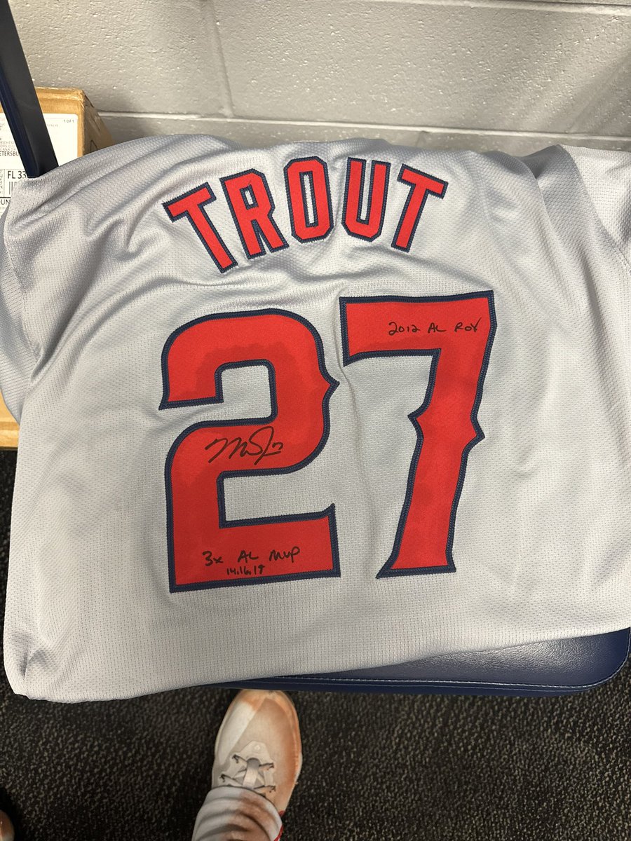 The all time BEST sports item I have put up for auction to benefit #EaglesAutismChallenge. Without question a future Hall Of Famer, Mike Trout. Mike sent me one of his game used jerseys from a recent game. This will be worth twice as much as you may pay. You will see a great…