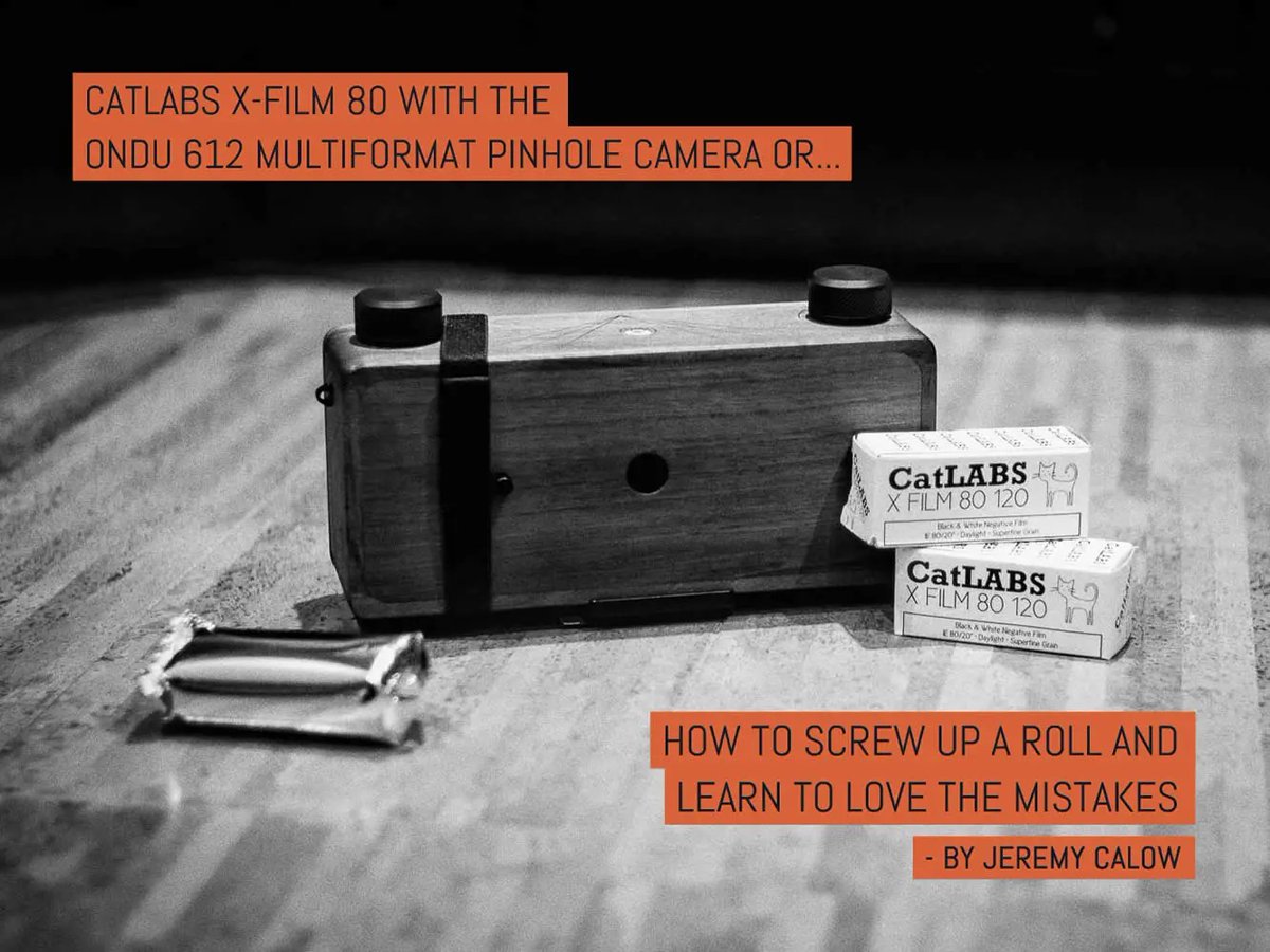 .@CatLABSinc X-Film 80 with the @ONDUpinhole 612 MULTIFORMAT pinhole camera or... how to screw up a roll and learn to love the mistakes - by @JeremyCalow Read on at: emulsive.org/reviews/film-r… #shootfilmbenice, #filmphotography, #believeinfilm