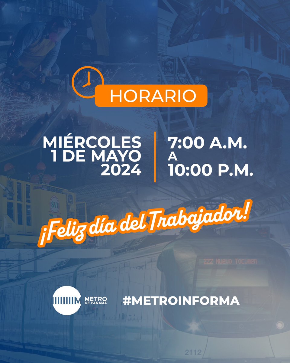 #MetroInforma Recordamos nuestro horario de Operaciones en días feriados.