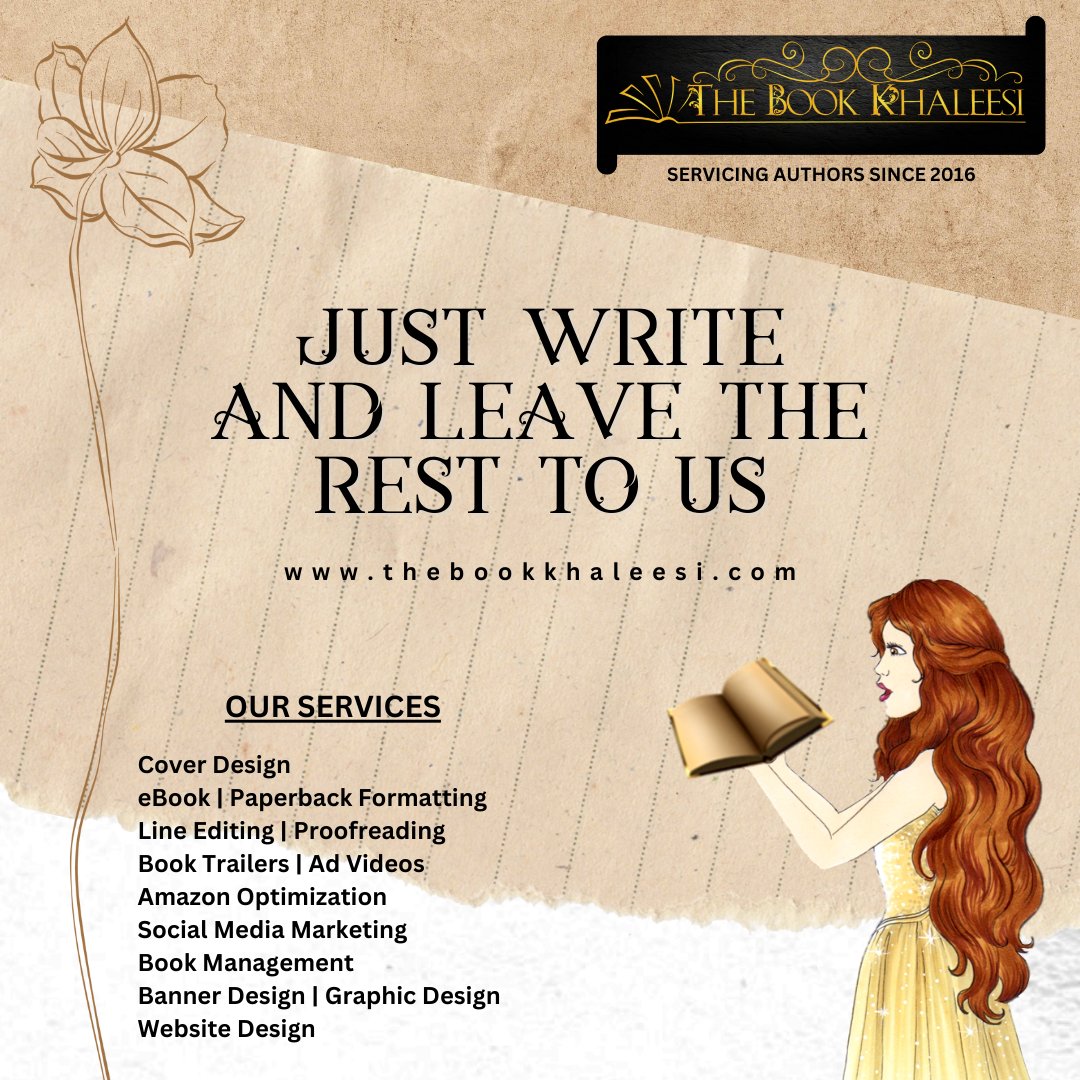 ~*~ THE BOOK KHALEESI ~*~
Your One-Stop #Author Shop
Write... and leave the rest to us.
Visit us at 👉 thebookkhaleesi.com  

#authorservices #bookcover
#editing #proofreading #booktrailers #bookdesigner
#publishing #authors #bookbanners #bookpromotions
#kindlebooks