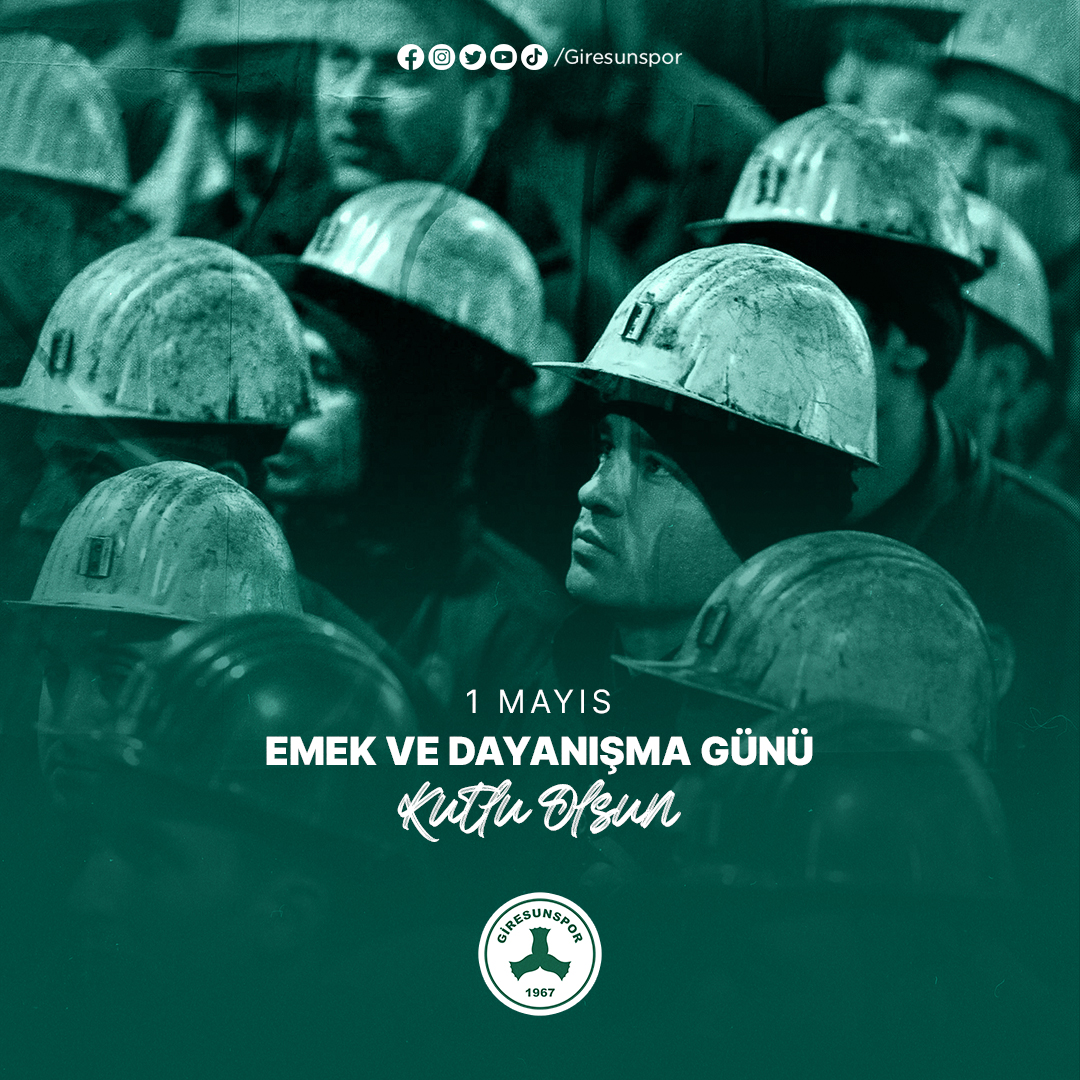 Giresunspor's tweet photo. 1 Mayıs Emek ve Dayanışma Günü Kutlu Olsun! https://t.co/B3iapc9XR4