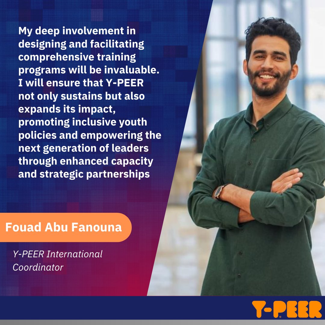 Meet and congratulate Fouad Abu-Fanouna, the newly elected Y-PEER International Coordinator during the Y-PEER Virtual GAB 2024!

Stay tuned to explore the details from the Y-PEER ICs team!
The team of Y-PEER ICs is ready to rock the world in empowering our peers - youth!

#ypeer