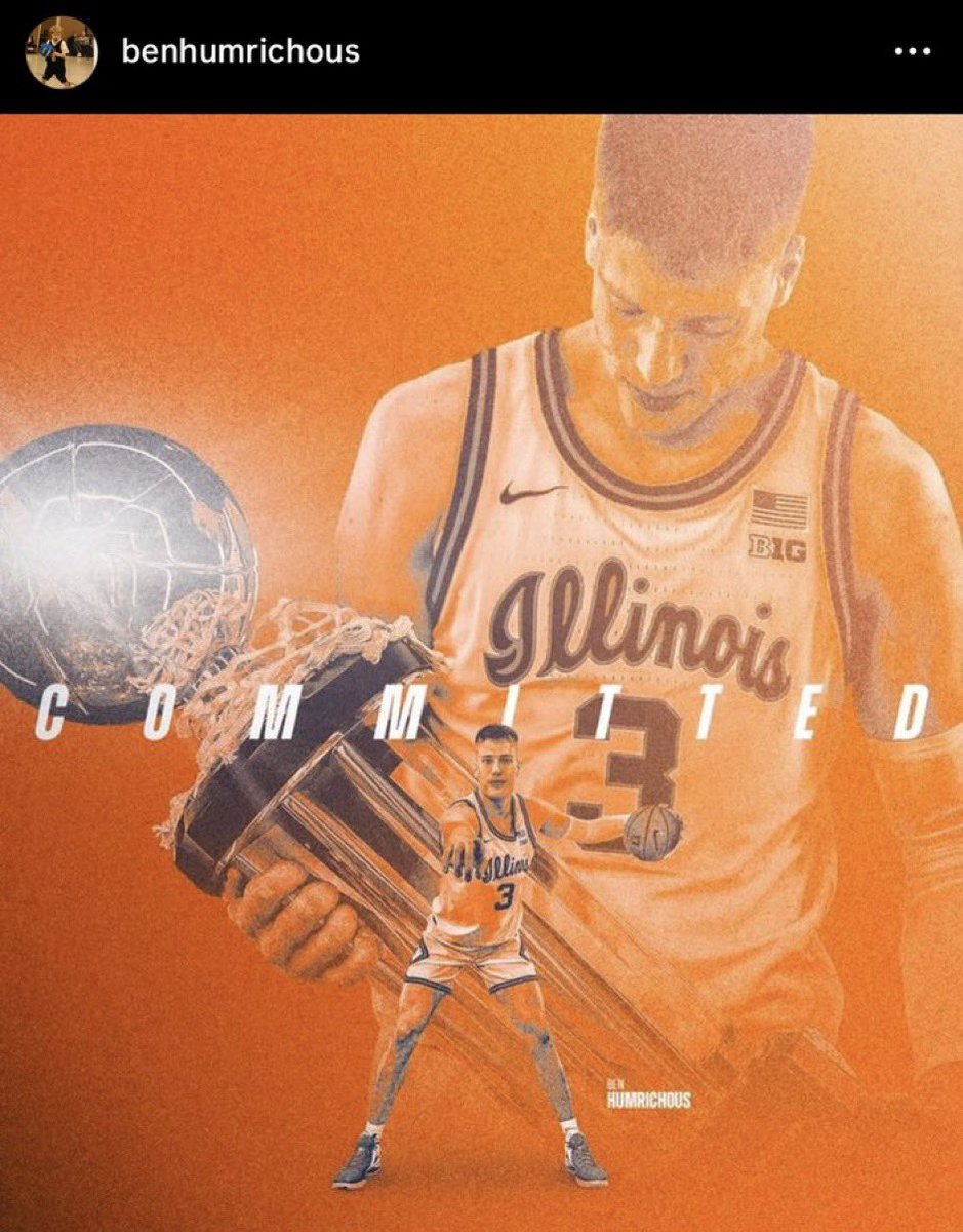 BANG‼️ 

ILLINI OFFICIALLY LAND COMMIT FROM EVANSVILLE’S BEN HUMRICHOUS