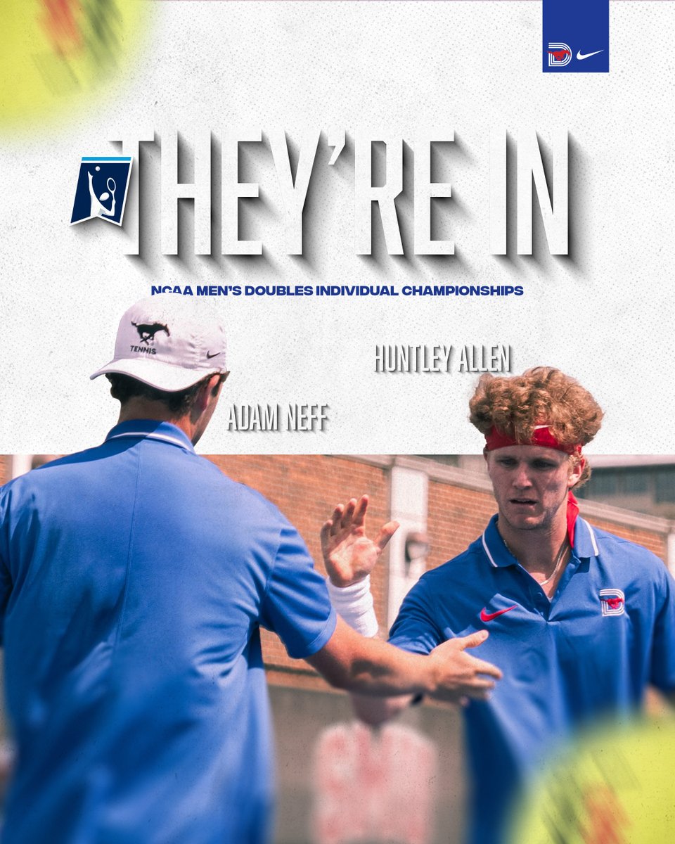 𝙏𝙃𝙀𝙔'𝙍𝙀 𝙄𝙉! Adam Neff and Huntley Allen have earned a doubles bid to the NCAA Individual Championships! 🗞: bit.ly/3JH9HQ8 #PonyUpDallas