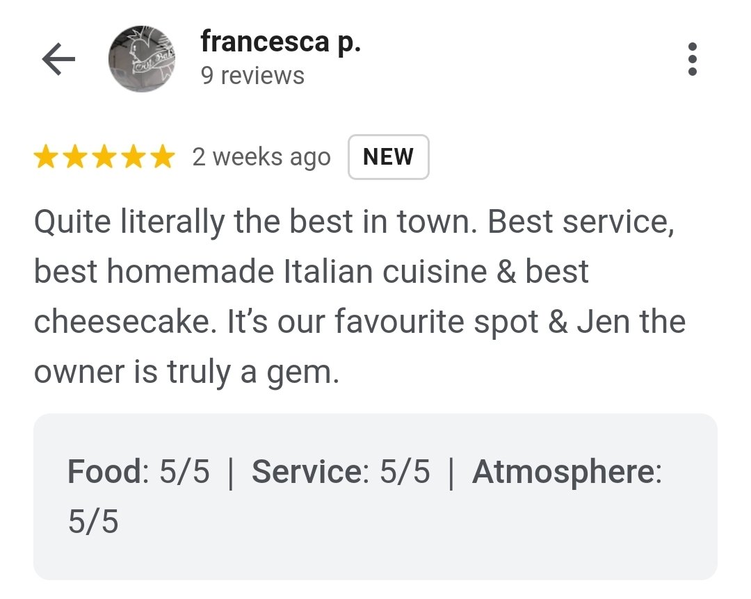 Thanks Francesca! #nanaimo #locals #community #weloveourcustomers #thenestbistro #cheesecake