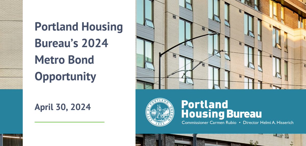 PHB has released a new Metro Bond Opportunity 'Last Gap' Solicitation, inviting proposals from developers with affordable multifamily projects in pre-development that can help meet our goals for the @oregonmetro Housing Bond. Learn more: portland.gov/phb/events/202…