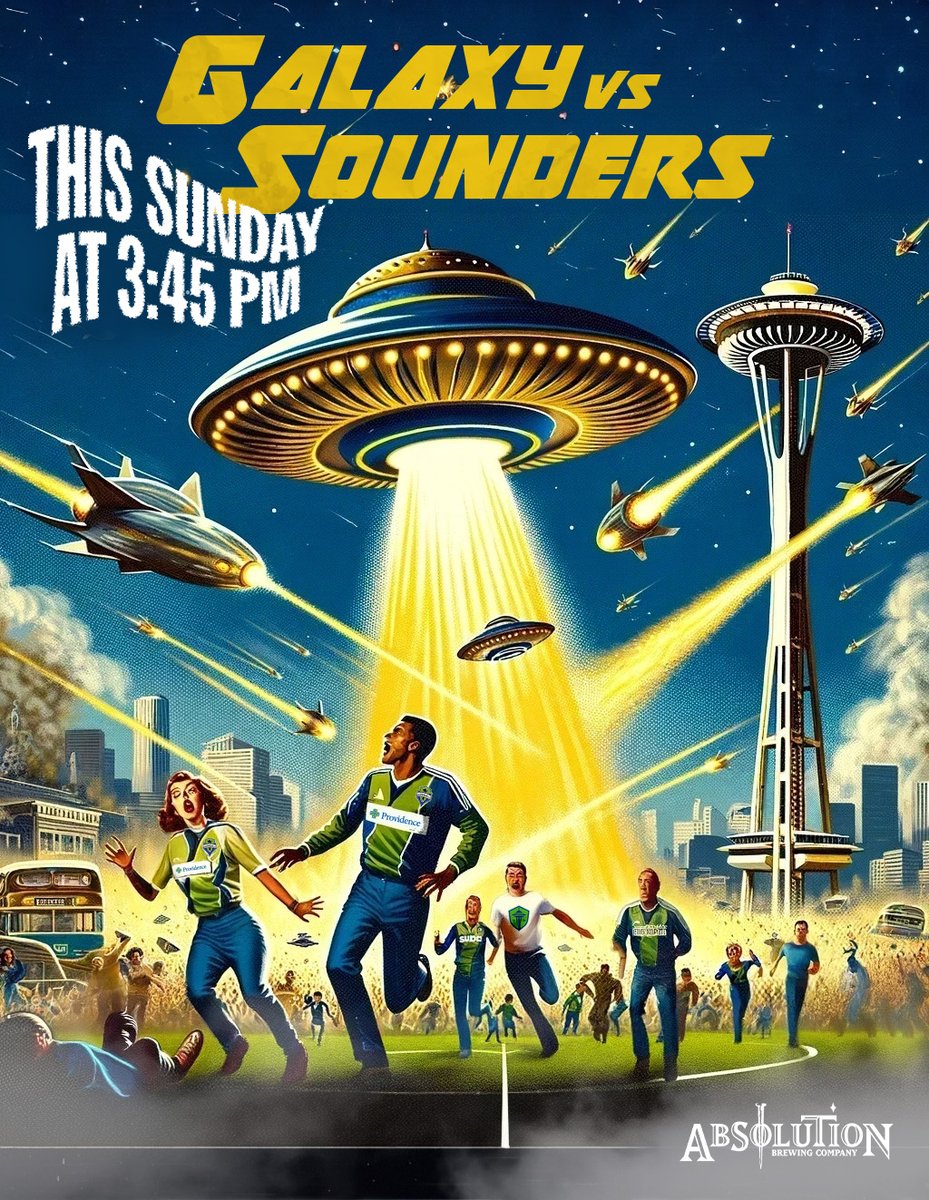 🛸 WATCH PARTY ALERT 🛸

The #LAGalaxy travel to Seattle this Sunday for a midday clash with the Sounders. 

Join us for our watch party kicking off at 3:45 PM! We hope to see you in the taproom 🔵🔵⚪️🟡