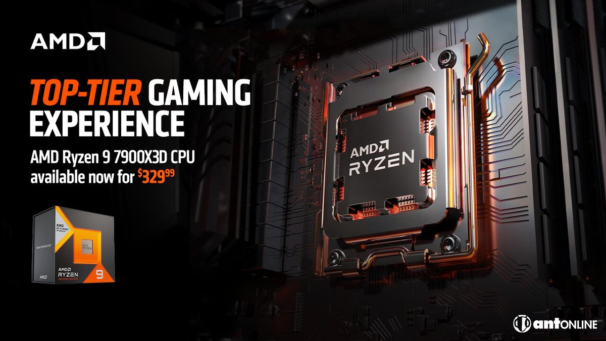 HOT DEAL ALERT 🔥 The AMD Ryzen 9 7900X3D Gaming Processor is now only $329.99 at antonline! Upgrade your setup today: ow.ly/PUJN50RsUm5