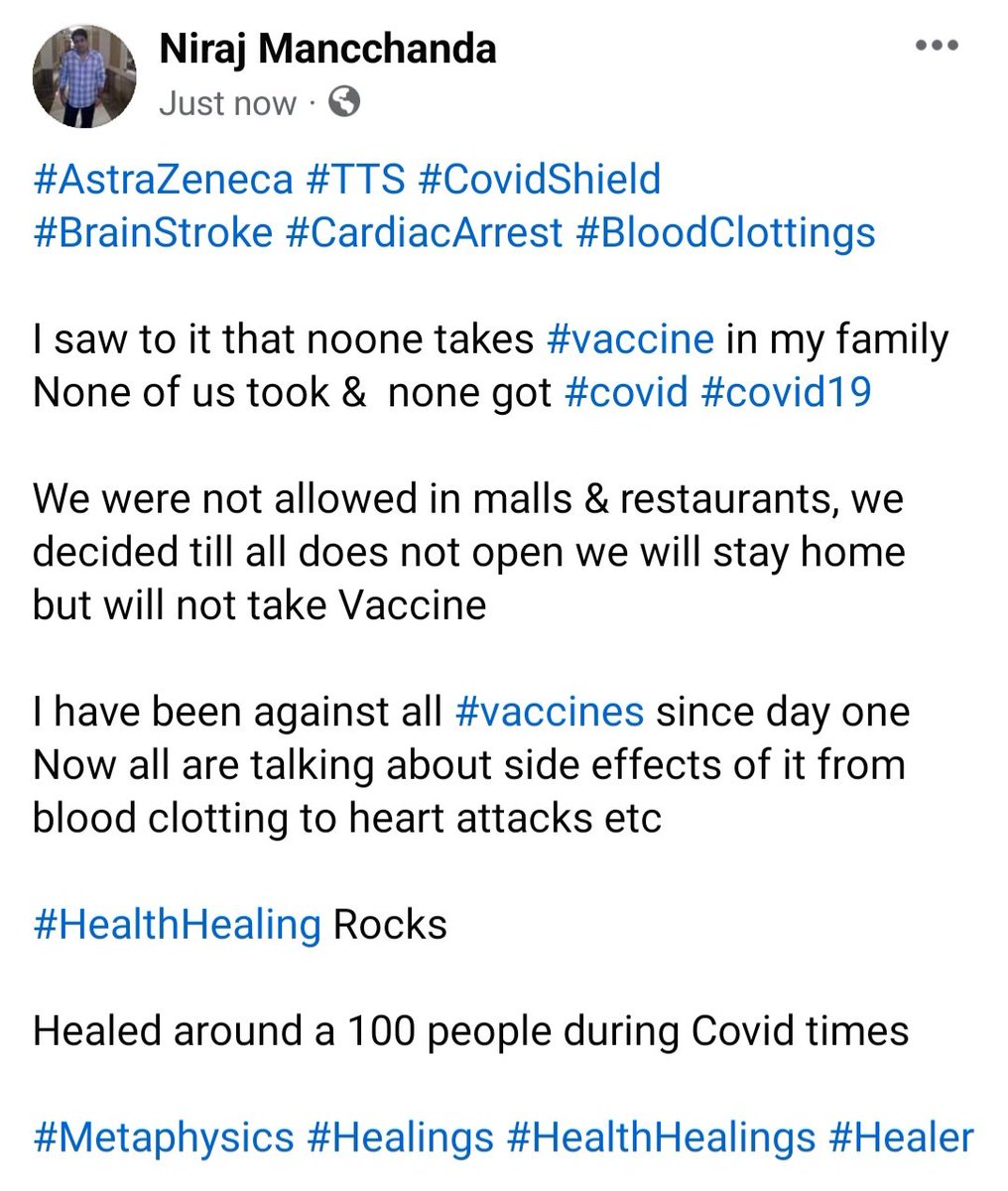 #AstraZeneca #TTS #CovidShield #BrainStroke #CardiacArrest #BloodClottings Saw to it noone takes #vaccine in my family None of us took,none got #covid #Covid19Vaccine #covid19 #HealthHealing Rocks Healed around 100 during #covid #Metaphysics #Healings #HealthHealings #Healer