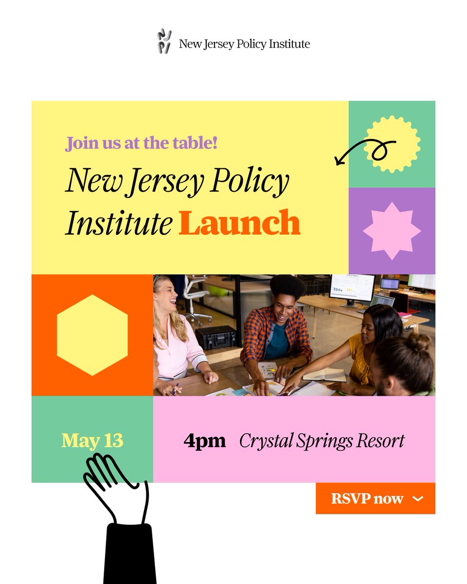 Join us at the table for the official launch of New Jersey Policy Institute.
📅 Mon, May 13 @ 4:00 PM
📍 Crystal Springs Resort
Bring your ideas and be part of the conversation!
RSVP: loom.ly/fDYB61A
#IgnitingIdeas #MyIdea #ForABetterNJ