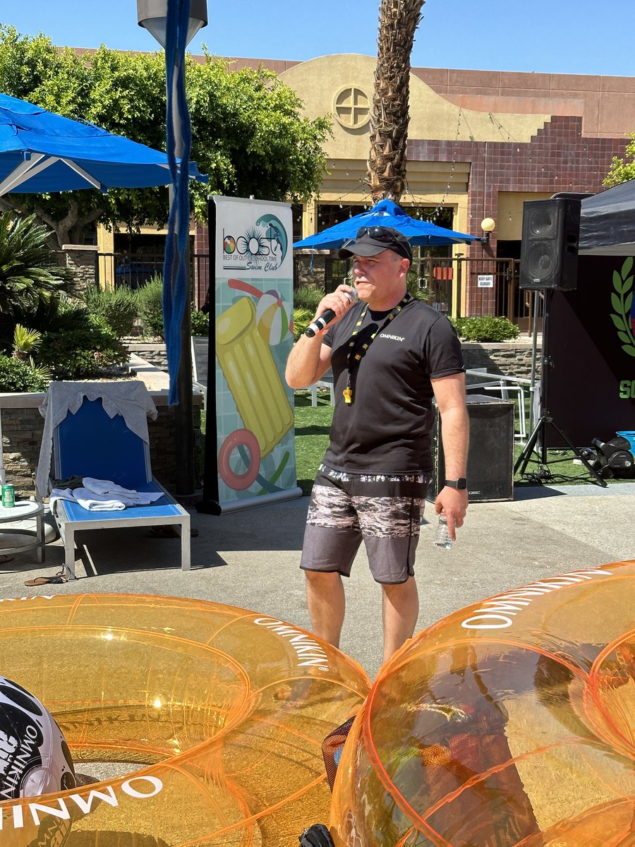 BOOST Swim Club is happening NOW! Check out @omnikinofficial swim games until 5pm and grab a drink with @tinkRworks at their cabana at the Renaissance Hotel Pool. #boostconference