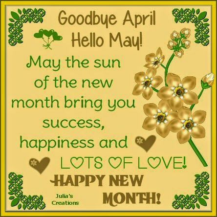 Wednesday Greetings and Happy May 1st! Each month brings with it life's ups and downs. Cheers to more ups than downs! Very much needed, don't you think?