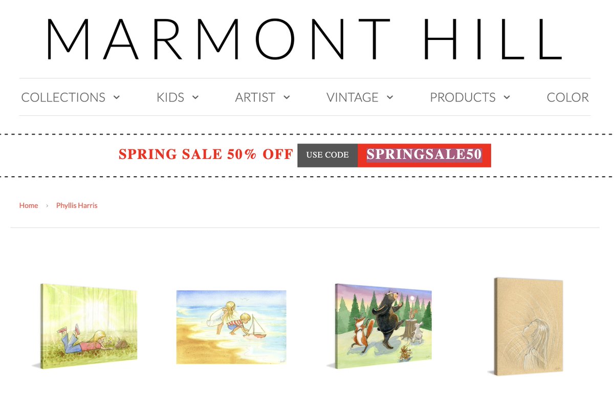 Through the years I have licensed some of my art and noticed Marmont Hill is running a sale 50% off. Use the code SPRINGSALE50 marmonthill.com/collections/ph…