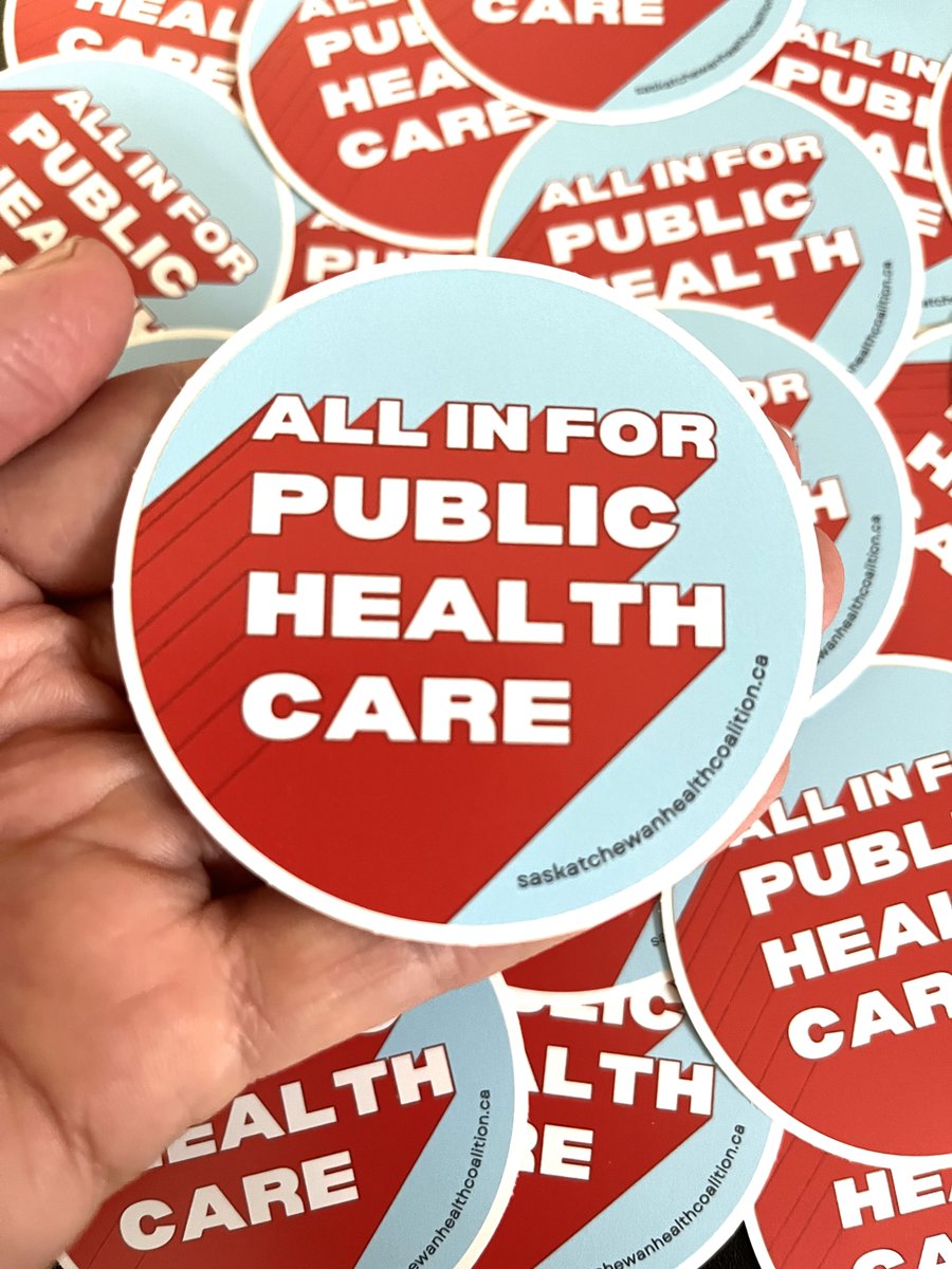 We are 4 days away from the rally! Signs are being made, we're nearly ready to spark up the BBQ, and today our stickers have arrived - be sure to snag one of your own Saturday! Don't forget to use #skhealthco when sharing your posts about the rally. #skpoli #yxe