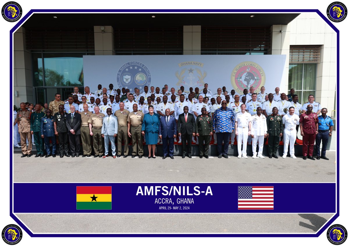 #AMFS / #NILSA is underway! 🌊

Maritime & governmental leaders from around the 🌍 have gathered in Accra, Ghana 🇬🇭 for the three day combined AMFS/NILS-A, the largest continent-wide event of its kind. ⚓️

For more: dvidshub.net/news/469905/pa…

#MaritimeSecurity #PartnershipsMatter