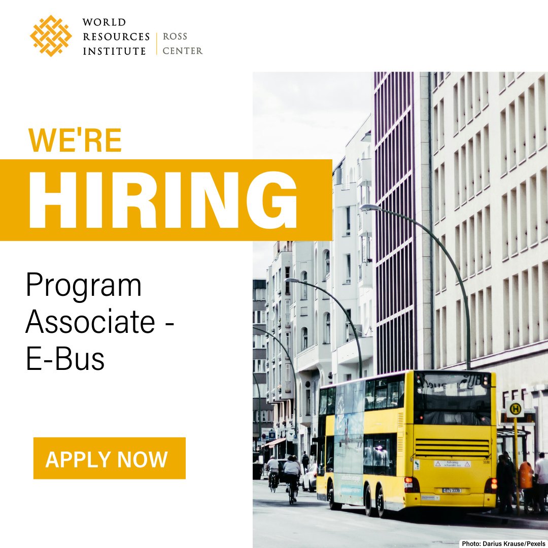 💼👥 We're #hiring! Join our ⚡️🚍 #ElectricMobility team as a Program Associate and contribute to research and policy that creates thriving, equitable and low-carbon cities. Learn more and apply: bit.ly/3WhGnHJ #nowhiring #jobsearch #jobs #careers