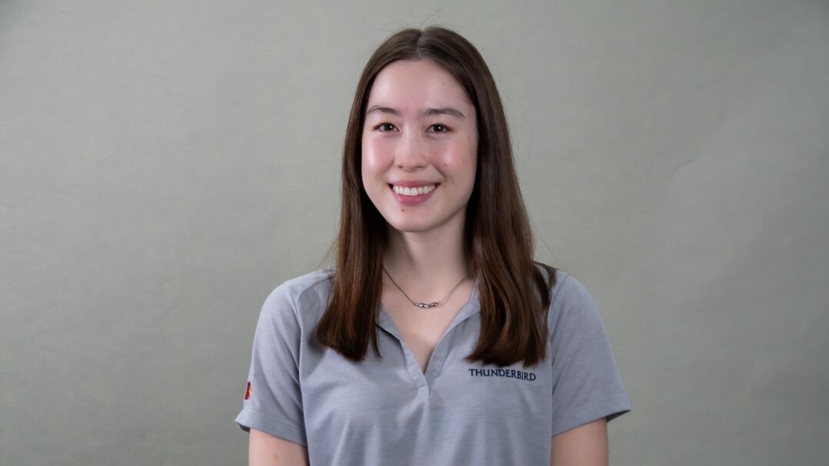 Phoenix native Nicole Spreitzer enrolled in the Accelerated Master of Global Management at Thunderbird, seeing the opportunity to combine a bachelor's degree in global management with a master's degree in the same field for one additional year. Read more: news.asu.edu/20240426-sun-d…