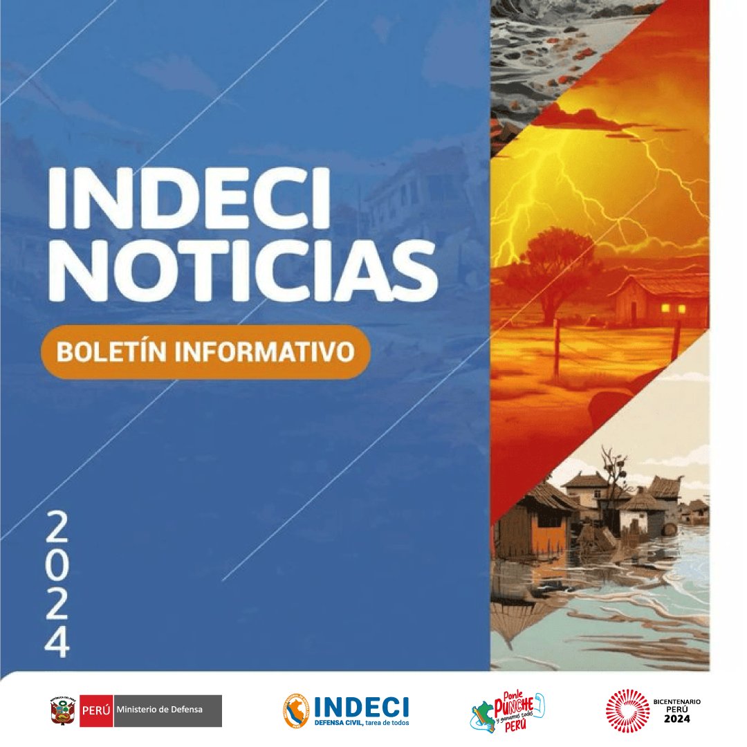 📃Compartimos la edición N°008-24 de #INDECINoticias, nuestro boletín informativo quincenal con la información detallada sobre las principales acciones que realiza el #INDECI en la Gestión Reactiva del Riesgo de Desastres. ✅Link: bit.ly/3UnG3Ex