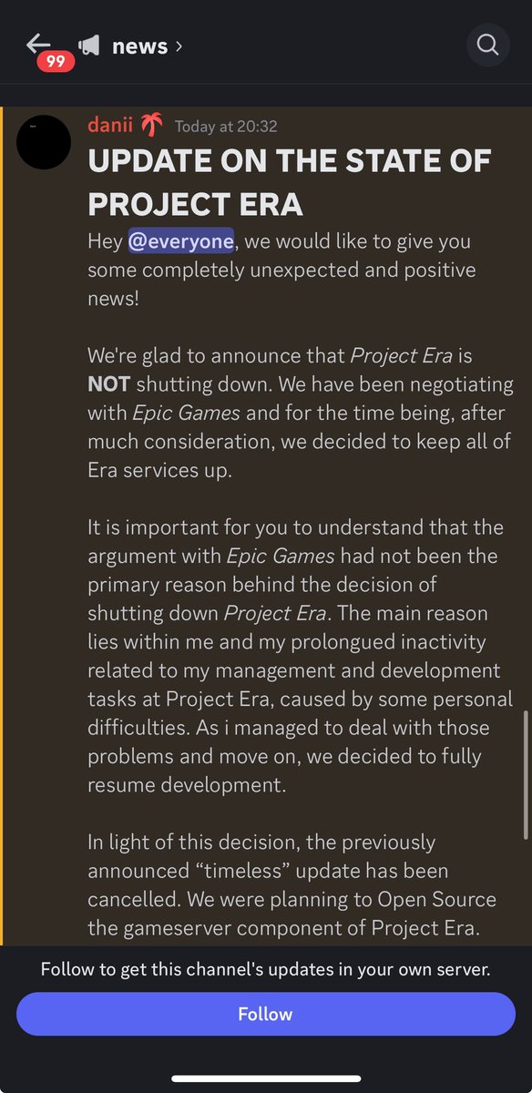 OG FORTNITE CLIENT “PROJECT ERA” SUCCESSFULLY **NEGOTIATED WITH EPIC GAMES** verdict is to REMAIN OPEN.

This is a huge negotiation for other company’s and clients.

THANK YOU EPIC GAMES.

x.com/needlessrelic1…