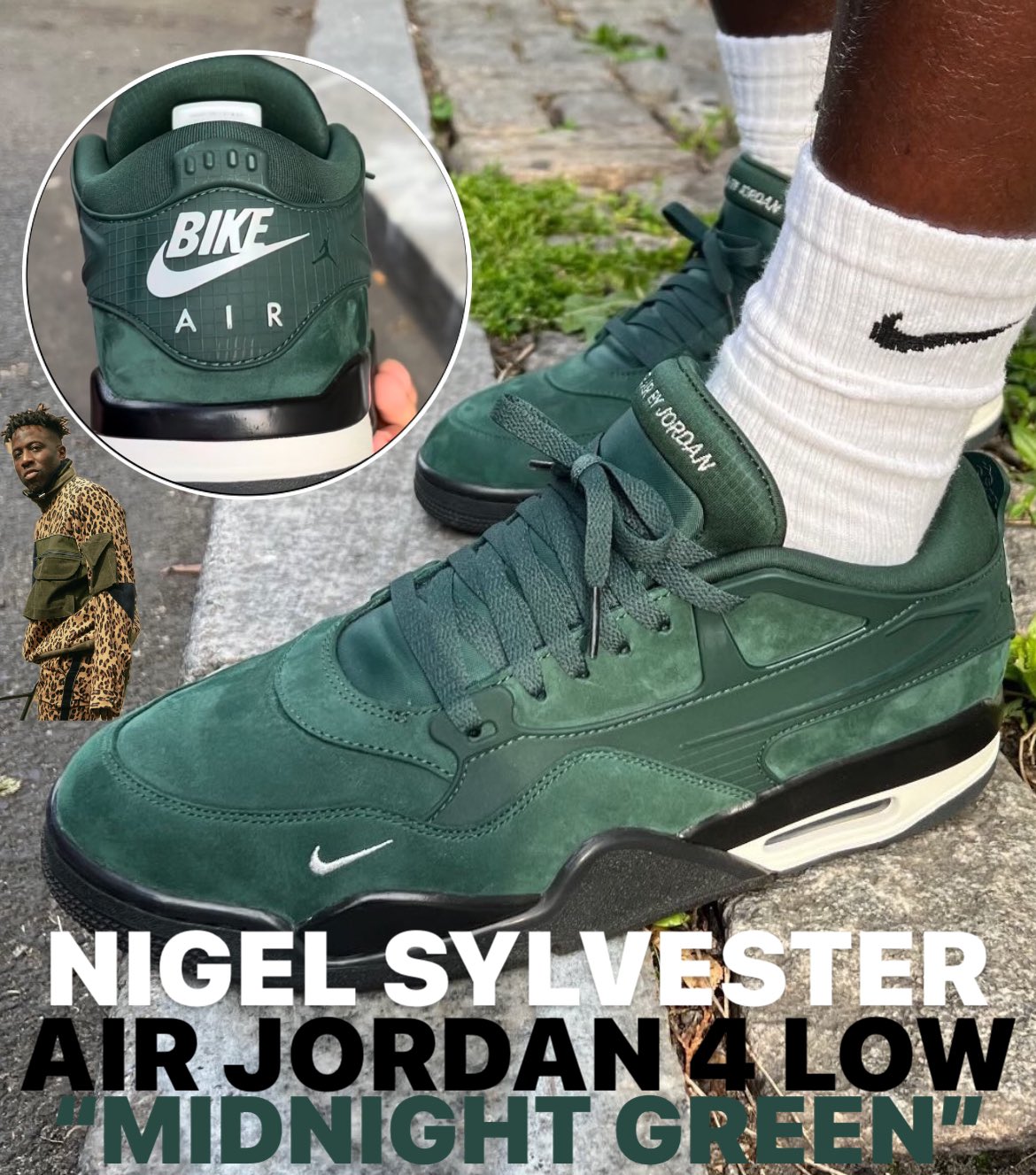 D.A.K. on X Air Jordan 4 Low Midnight Green Nigel Sylvester FIRST LOOK https t 5fiZ36Rzj9 X