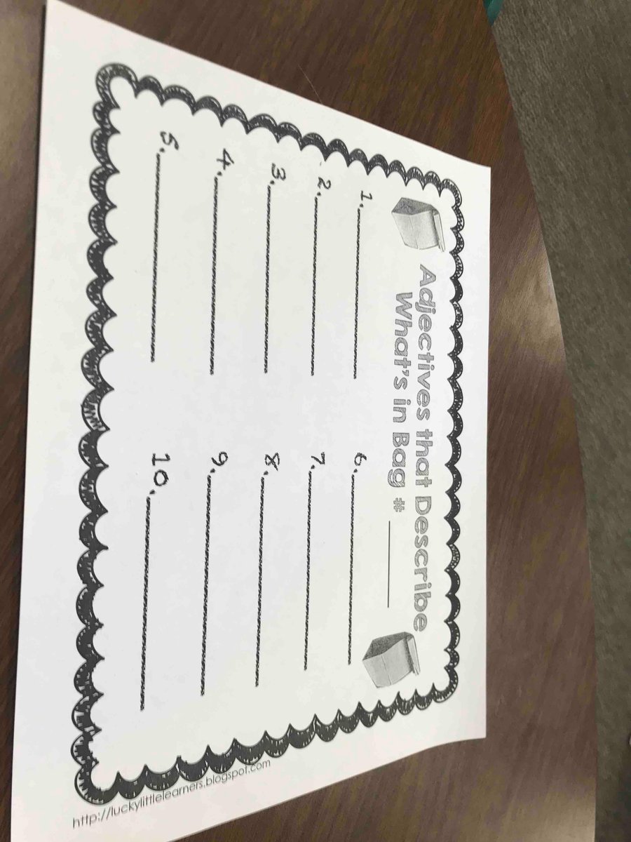 Ms. Maslick’s 1st grade had an awesome  time learning about adjectives today! They had to identify objects in “mystery” bags by describing them to their peers using only adjectives.