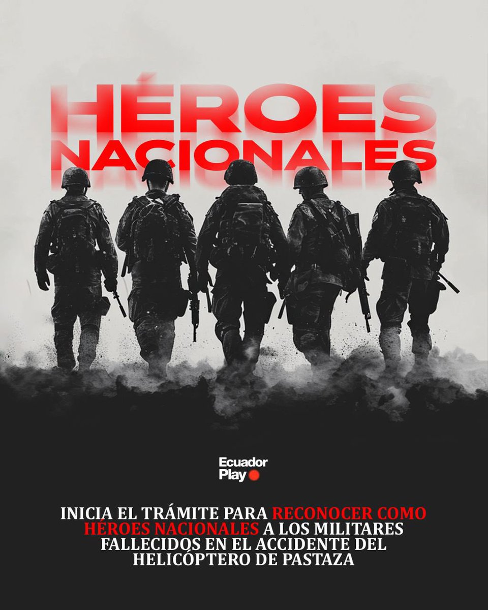 🪖 De acuerdo con el Ministro de Defensa, Gian Carlo Lofredo, se inició el trámite para reconocer como héroes nacionales a los 5 militares fallecidos en el accidente de helicóptero en Pastaza, en la zona de Tiwino, los cuales cumplían misiones de apoyo humanitario.