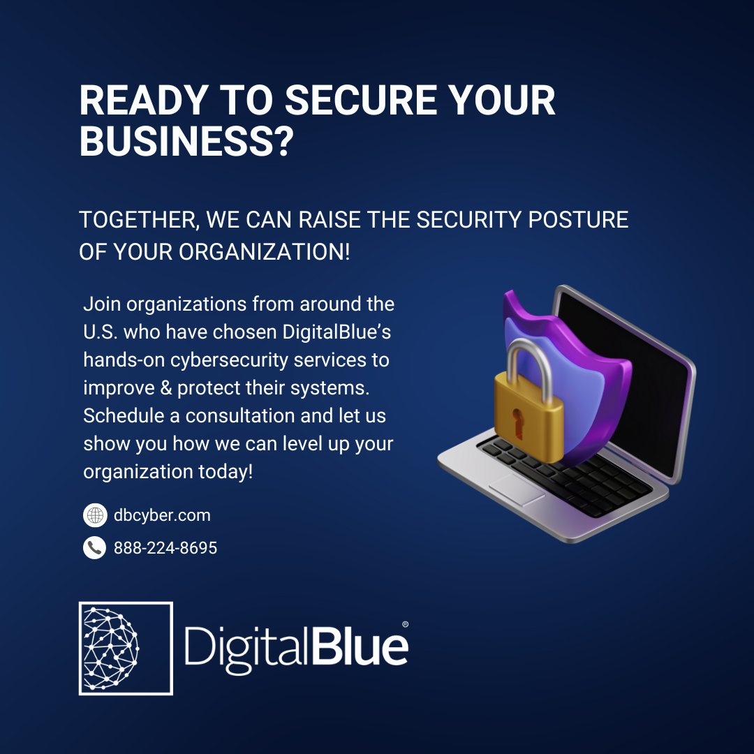 Ready to secure your business? 🔒 Together we can raise the security posture of your organization! #SecureYourBusiness #Cybersecurity