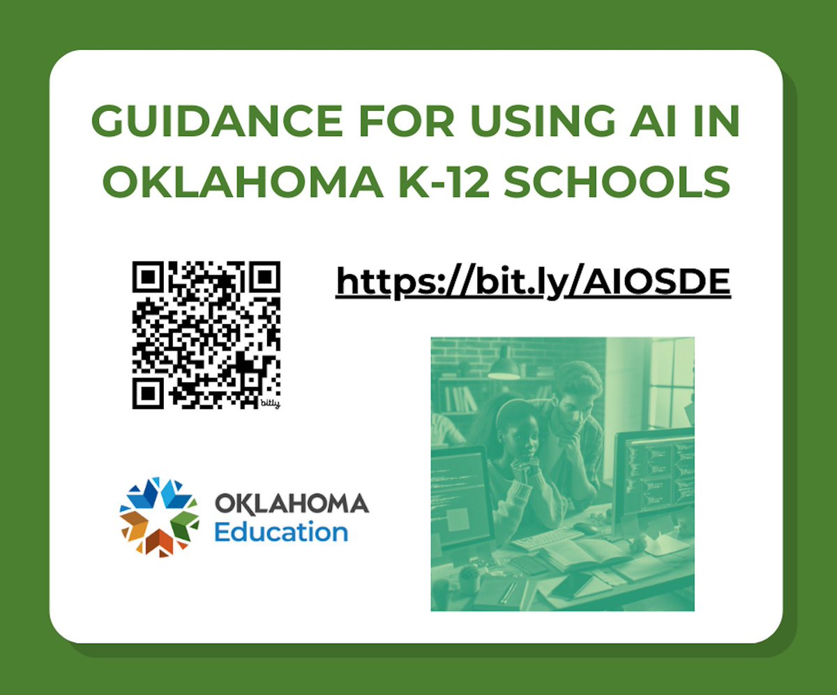 I am excited to announce the release of Oklahoma's AI guidelines for schools!