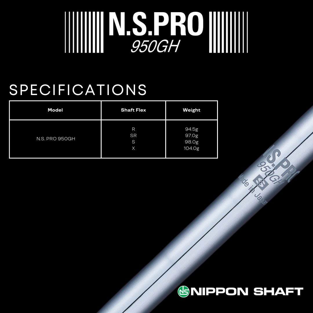 The innovative & timeless N.S.PRO 950GH shaft is a favorite among player of all levels! The lightweight, tour-proven N.S.PRO 950GH promotes a mid-trajectory and delivers a perfect blend of power, control & stability! #nipponshaft #golf #madeinjapan