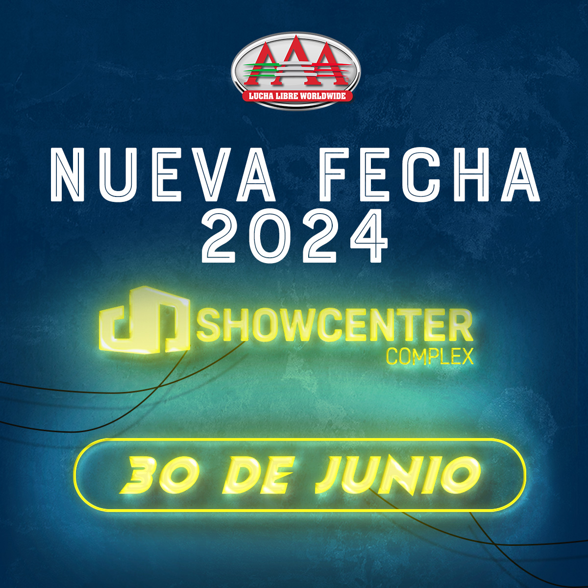 El regreso de #LuchaLibreAAA a Monterrey será el 30 de junio en el Showcenter Complex. 🔜 🎟️ Boletos disponibles en @SuperboletosMx.