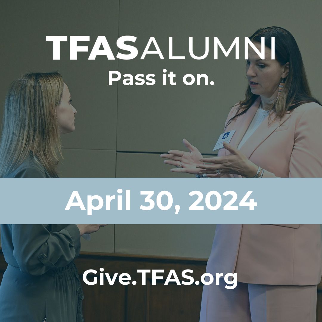 We’re over halfway to meeting our goal! Be a part of the impact by sharing the transformative #TFAS experience with future leaders. Give now at brnw.ch/21wJkVa.