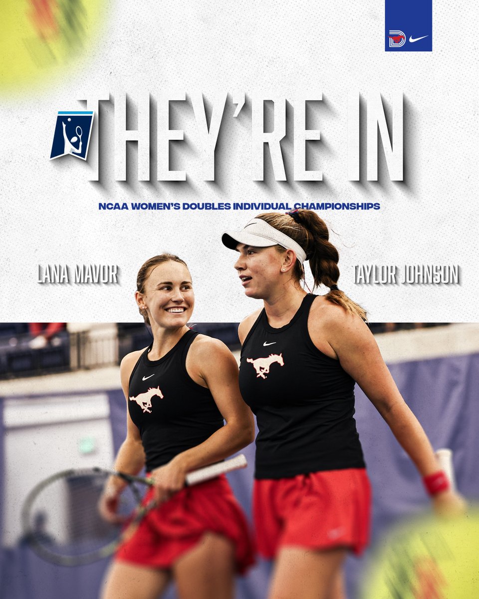 𝙏𝙃𝙀𝙔’𝙍𝙀 𝙄𝙉! Lana Mavor and Taylor Johnson have earned a bid to the NCAA Doubles Championships! #PonyUpDallas