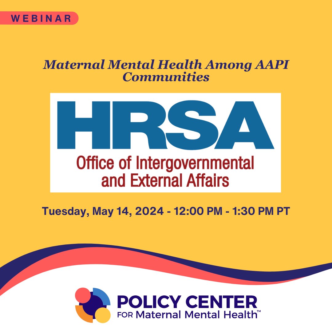 Join Cindy Herrick from the Policy Center, along with other leaders to learn about resources, policy, and funding around maternal mental health, as well as research on maternal health in AAPI communities. 2020mom.org/calendar-of-ev…