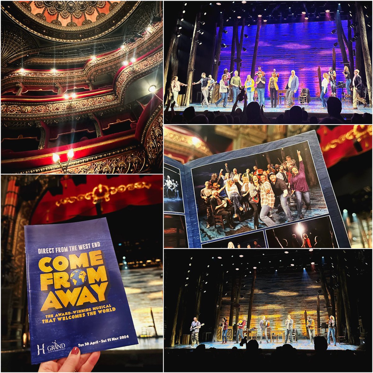I was excited about seeing @ComeFromAwayUK again. 100 minutes of pure joy in my favourite theatre. What a night! I can’t recommend it highly enough. You’ve got until Sat 11 May to see it at @GrandTheatreLS1 before it lands elsewhere. Go go go! @LeedsTheatres