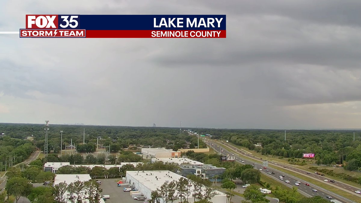 7:03PM: Early summer preview in Florida today. Some showers and downpours along the I-4 corridor now. Can see a good shower from our Lake Mary camera looking SW! @fox35orlando