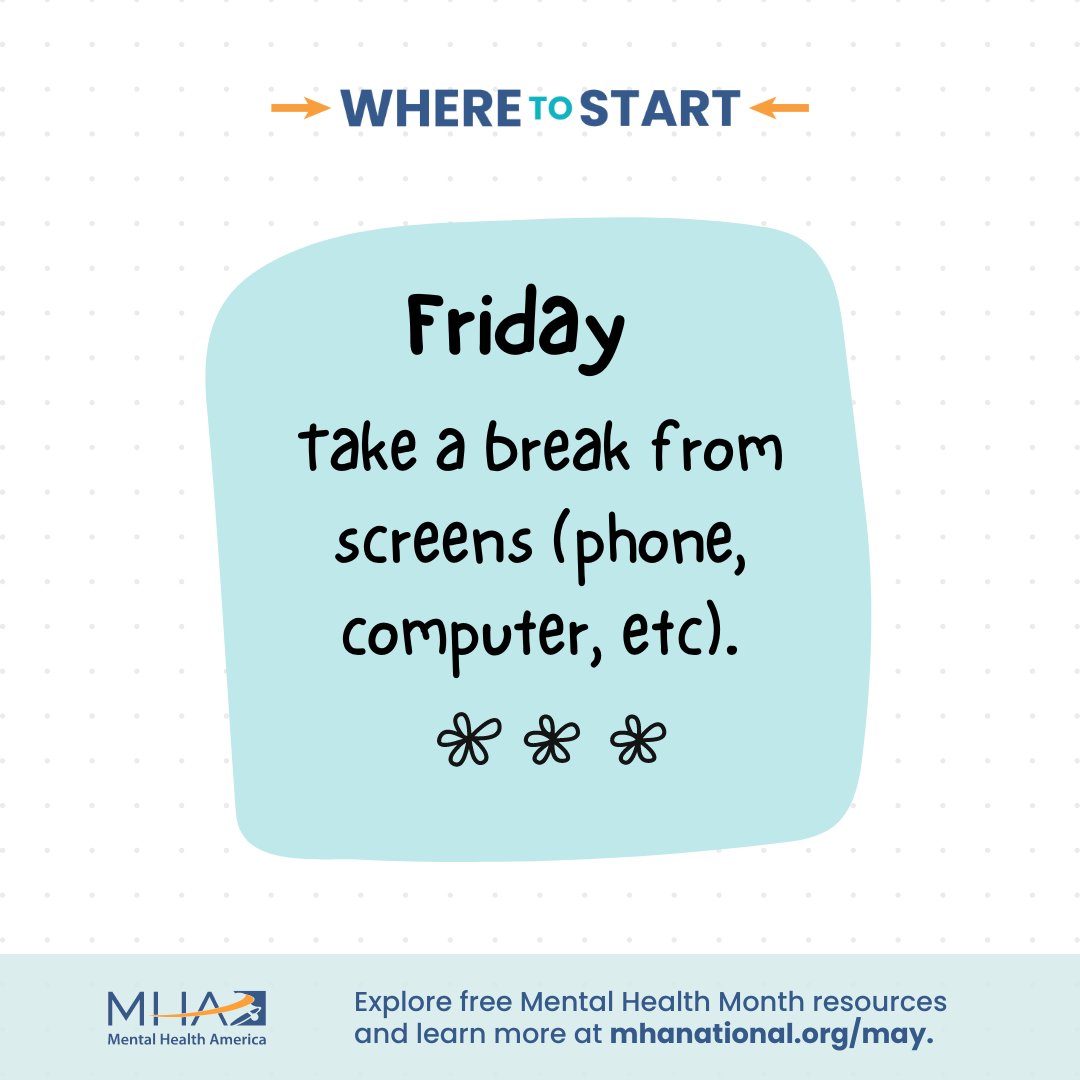 Having the internet at your fingertips can be a gift - you’re probably reading this on your phone or computer right now! But it’s not without its downfalls. Social media can cause FOMO, depression, & reduced self-esteem. This #MentalHealthMonth, try taking screen breaks.