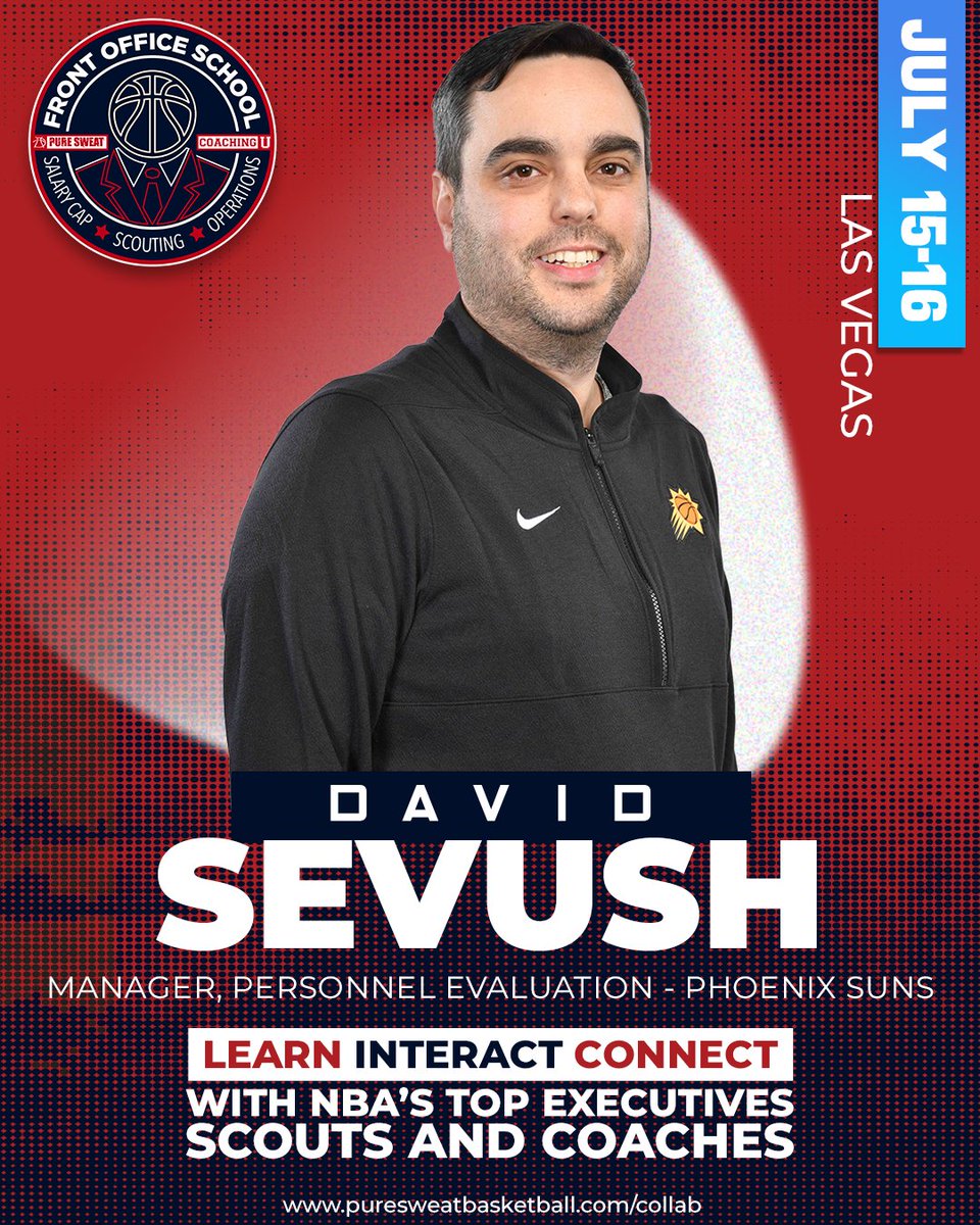 David Sevush, Manager, Player Evaluations, Phoenix Suns brings a wealth of scouting experience, having previously worked with the UCONN Huskies and the New York Knicks. 🎟️ Early bird price ends May 5: hubs.ly/Q02vyRWx0
