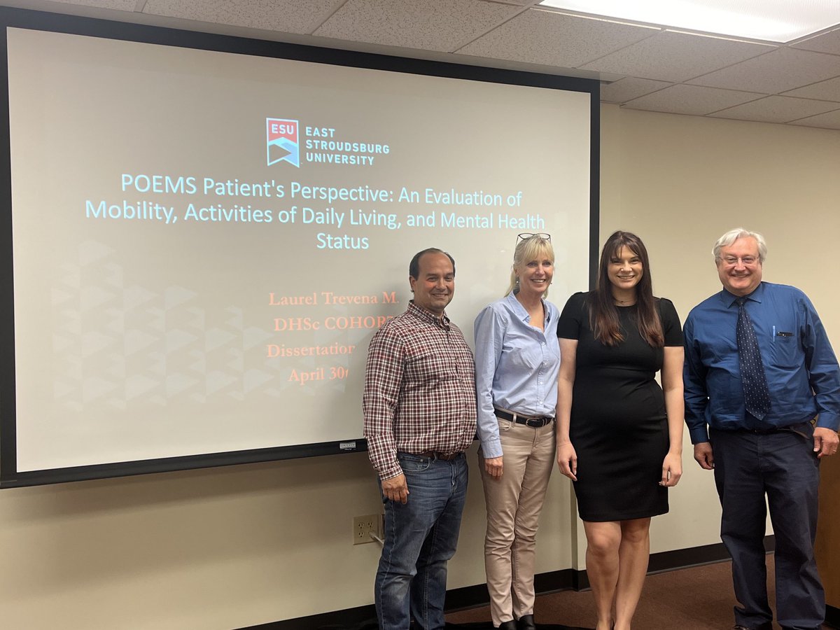 Congratulations to Dr. Laurel Trevena               Who successfully defended her dissertation titled, “POEMS Syndrome: An Evaluation of Mobility, Activities of Daily Living, and Mental Status” #comestudywithus