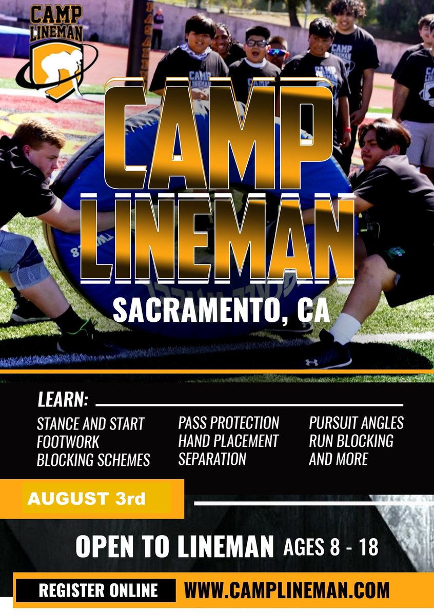 Going back to Cali! 👉🏼 camplineman.com/camp-lineman-c… #sacramento #camplineman #itallstartsupfront