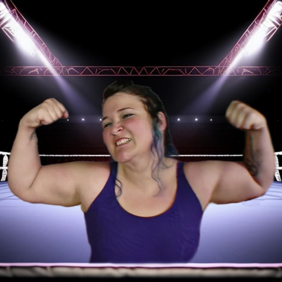 Oh look, fan art! Who is the fan, you ask? It's me. I'm the fan 😎😁 #eroticwrestling #bbw #victorypose #flexing #strongwoman