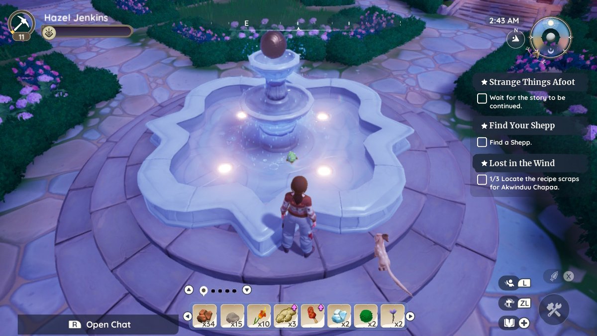 Spotted a tiny Frogbert in the mayor's fountain. I want it so bad LMAO #Palia