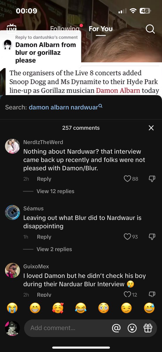 video about damon albarn and how he’s been an advocate for palestine, tibet, blm, world music, world peace, etc.

the comments: but what about what he did to nardwuar 😭😭😭